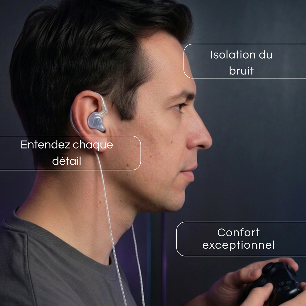 Écouteurs Gaming Pro avec Isolation du Bruit