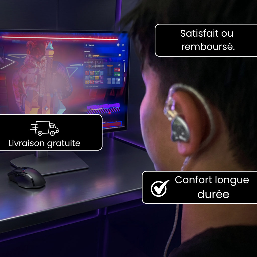 Écouteurs Gaming Pro avec Isolation du Bruit
